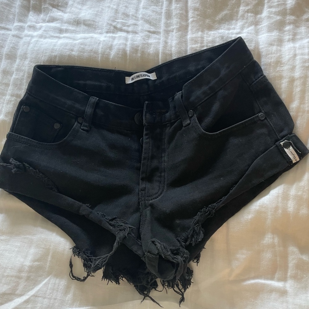 SOLD One Teaspoon Bandits Black Jean Shorts